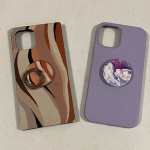 Stylish I Phone Case Set with Ring Holder and Pop Socket Bundle